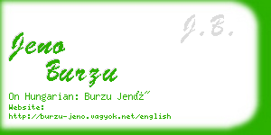 jeno burzu business card